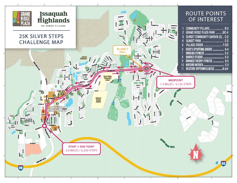 25K Silver Steps Challenge Walk Trail Route